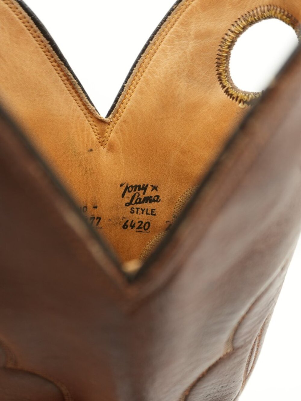 Tony Lama Tall Cowgirl Boots Leather Western KNEE HIGH Cowboy Boots Size 7.5 - Picture 16 of 16